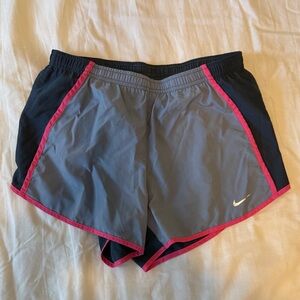 Nike Women's Athletic Shorts in Gray with Pink Trim